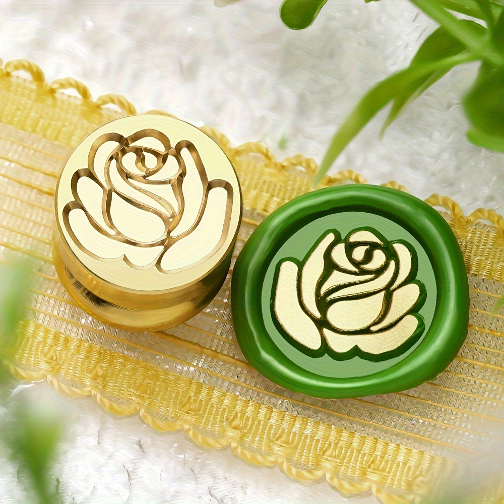 TEMU 1pc 1.5Cm/0.59In Mini Têtes de Tampon en Cire Série Plantes, Sculpture, Tête de Laquée, Utilisées pour la Décoration de Cartes d'Invitation