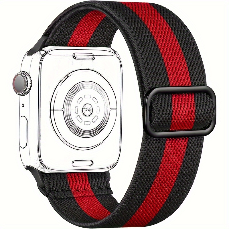 

1pc Chinber Nylon Braided Sport Strap For Apple Watch, Stretchy Loop Band With Tang Clasp, Compatible With -9, Se, Ultra, 38mm-49mm - Unisex Iwatch Accessory