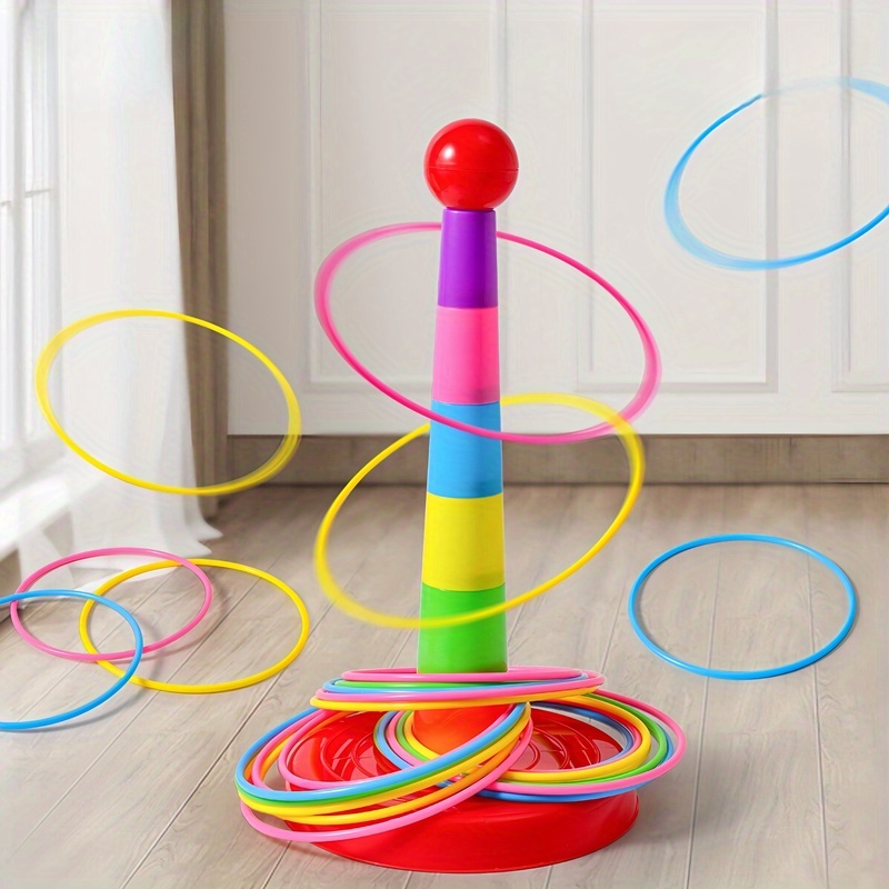 kids outdoor indoor     game throwing ring toy inte ctive indoor outdoor toy with vib nt multicolor rings sports  ing game set for parties outdoor fun educational ring for kindergarten competition games
