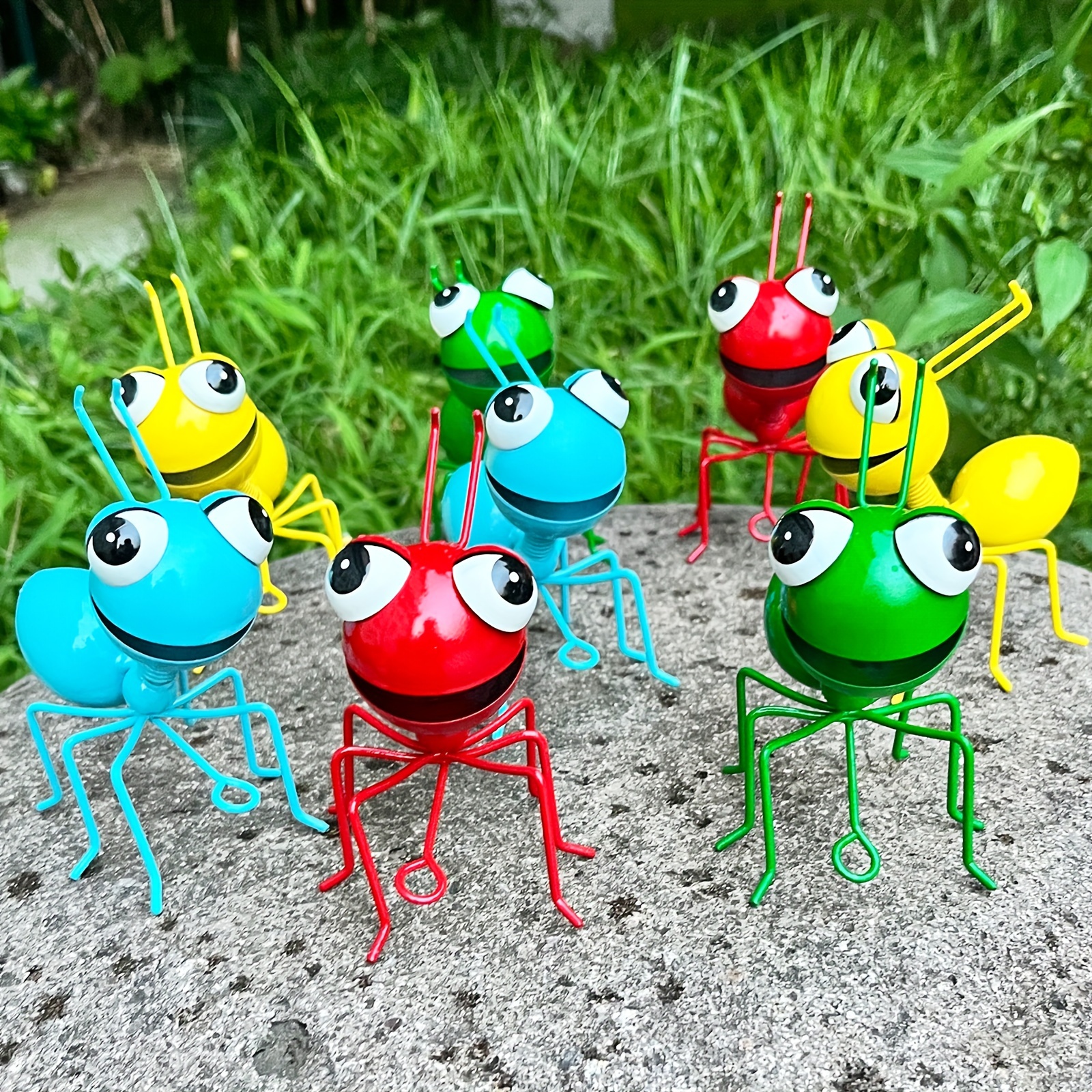 

8 Pcs Metal Yard Art Garden Decor For Outside Cute Ant Patio Decor Lawn Ornaments Fence Decorations