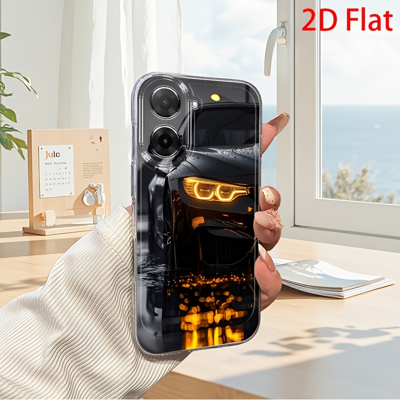 TEMU Phone Case - 2d Flat Car Phone Case For Rainy Nights, Suitable For Redmi 10 12c 13 14c 15 4g 15 5g 15c A3 A5 4g Note 10 11s 12 13 14pro+ Xiaomi