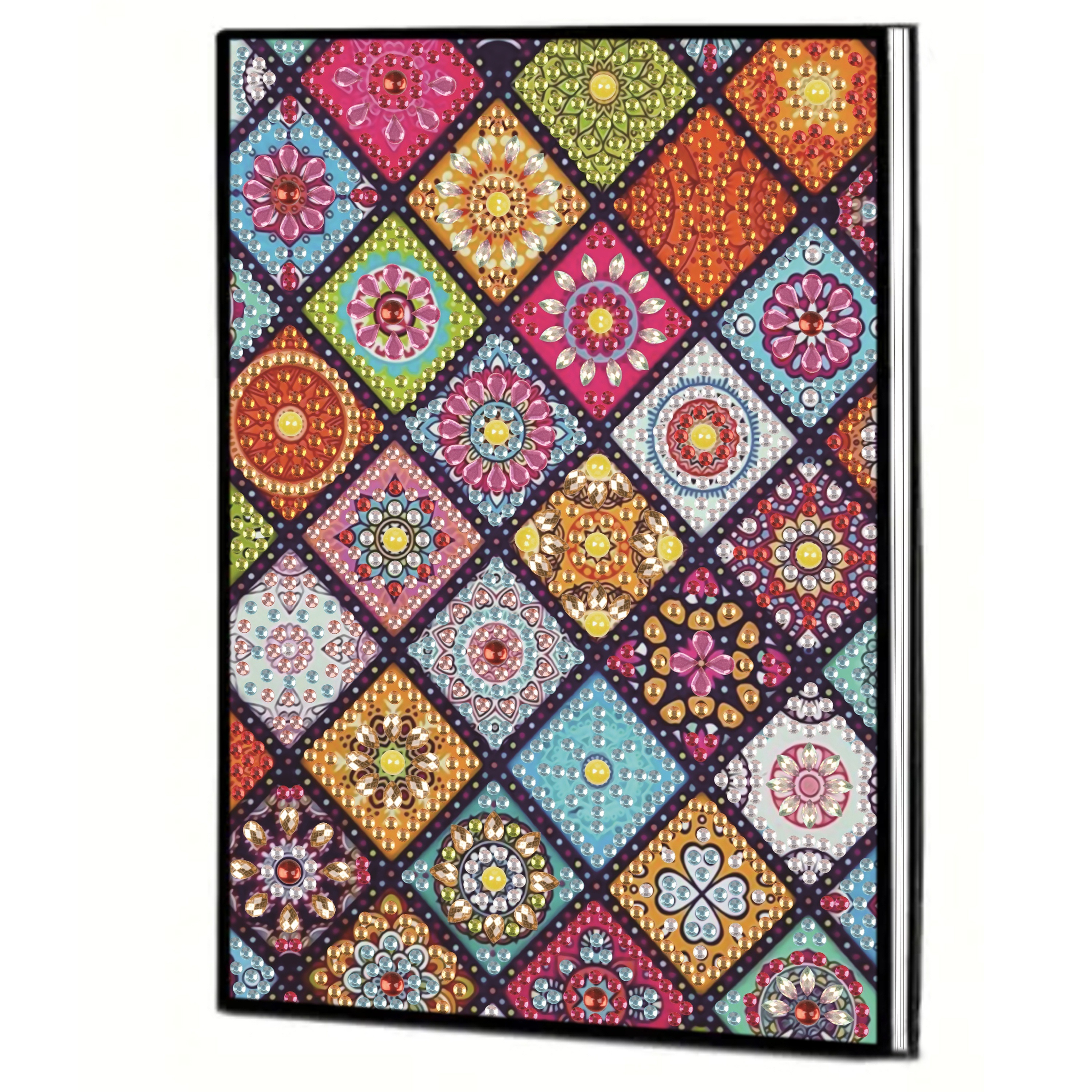 

1pc 5D Kit de peinture diamant pour carnet de notes, couverture à motif mandala, broderie de strass de ronde et irrégulière, carnet de épais pour étudiants, maison, entreprise, cadeau artisanal