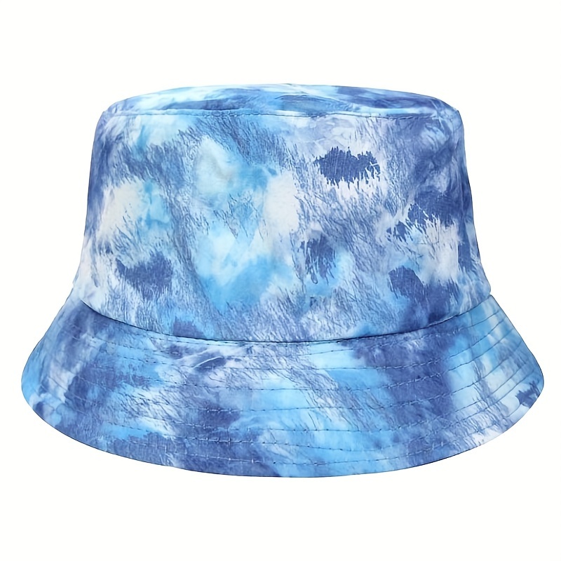 Tie Dye Printed Bucket Hat Trendy Gradient Color Reversible - Temu