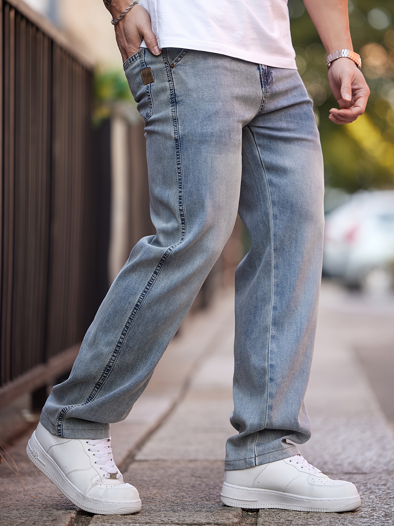 2025 Spring/Summer New Embroidered Men'S Straight Pants, Stylish Streetwear Versatile Cool Trendy Men'S Faux Denim