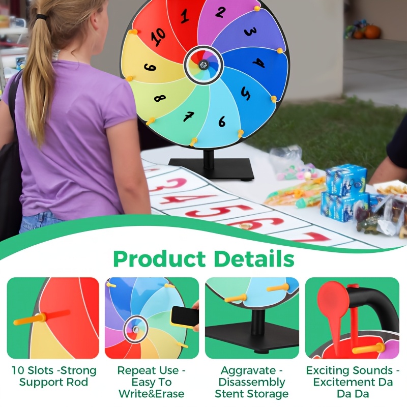 Spinning Prize Wheel, 12 Inch Heavy Duty Roulette Wheel