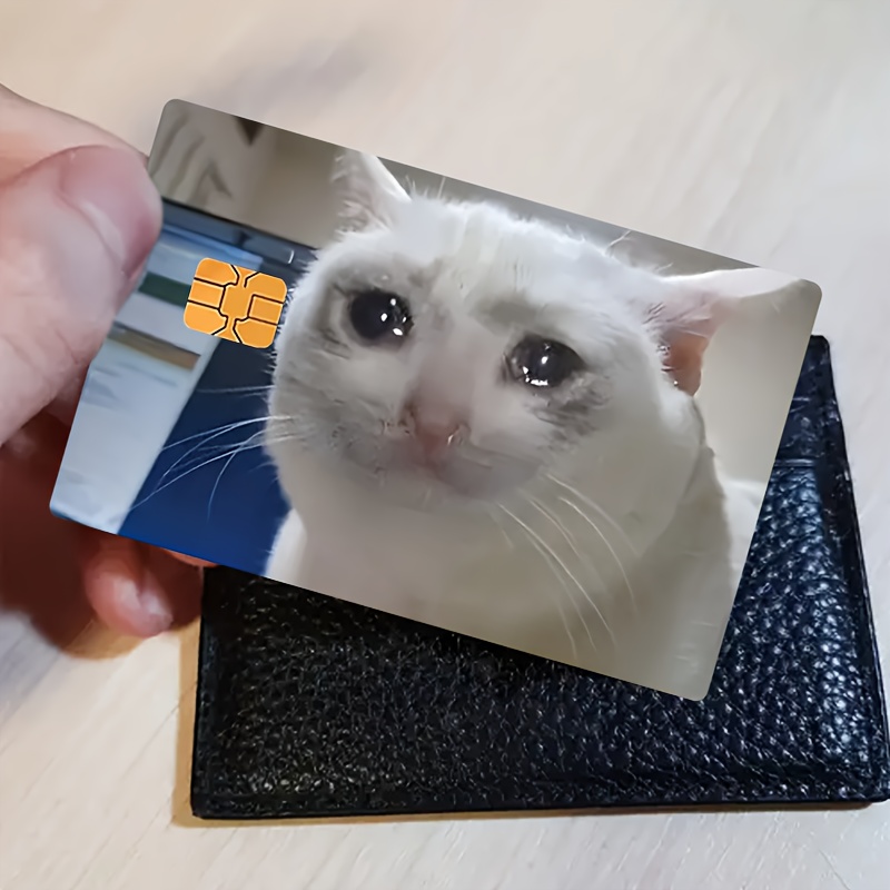 funny cat beige credit card sticker suitable ebt - Temu Kuwait