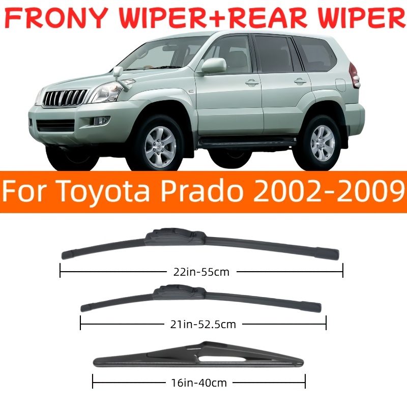 TEMU Suitable For Models From 2002 To 2009, This Set Includes Front And Rear Windshield Wipers With Sizes 22'' + 21'' + 16'' - 55cm + 52.5cm + 40cm,