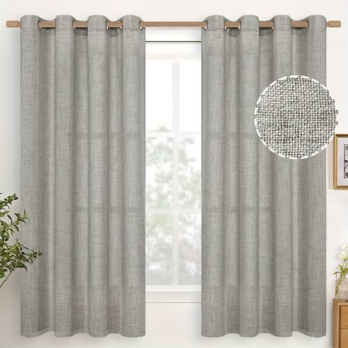 2panels simple and elegant thickened curtains light filtering privacy farmhouse curtains for living room bedroom home decor for