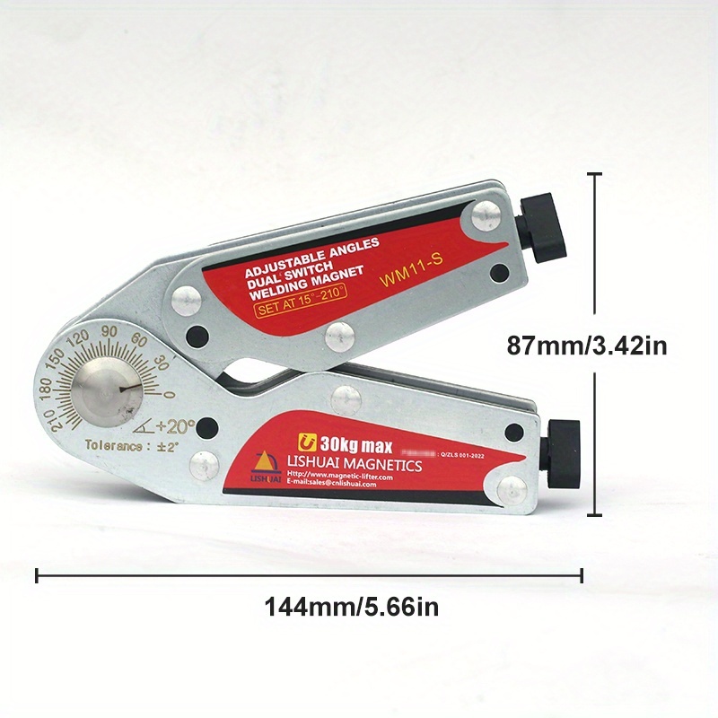Marhynchus Adjustable Magnetic Welding Positioner – Dual-Head With Double Switch Control, 15°–210° Angle Scale, Strong Magnetic Hold, Model WM11-S