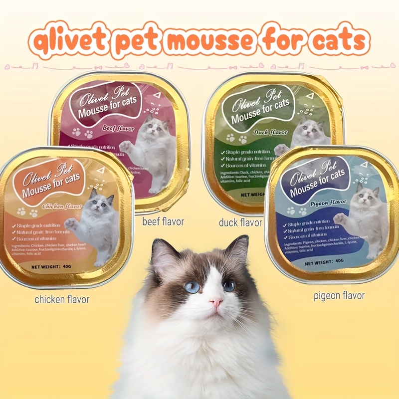 TEMU Canned Cat Food 4 Flavors chicken Duck Beef Pigeon High Protein  Nutritious