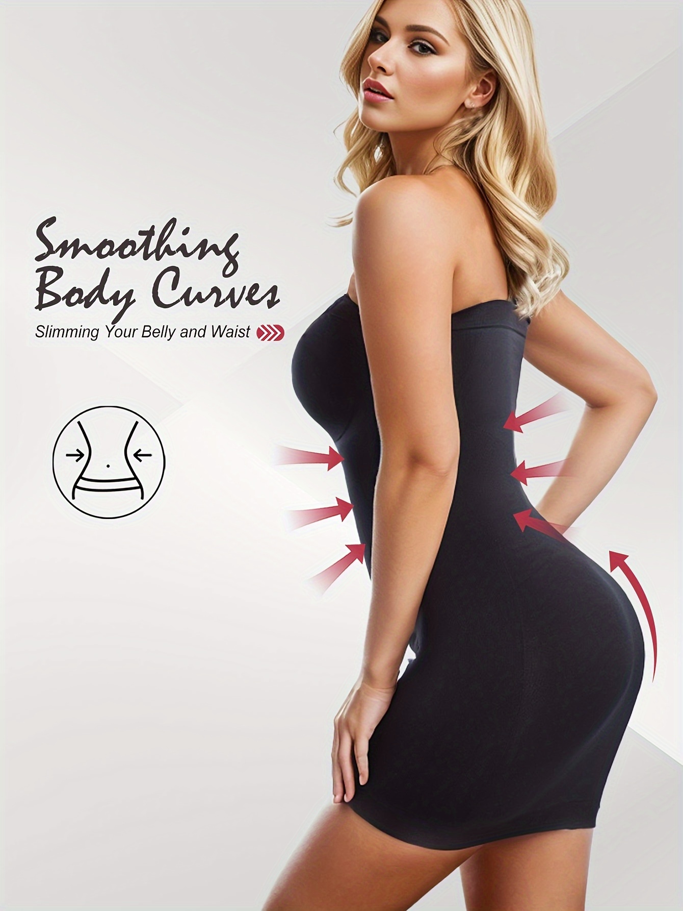 Seamless Strapless Shaping Dress Tummy Control Slimming Body - Temu