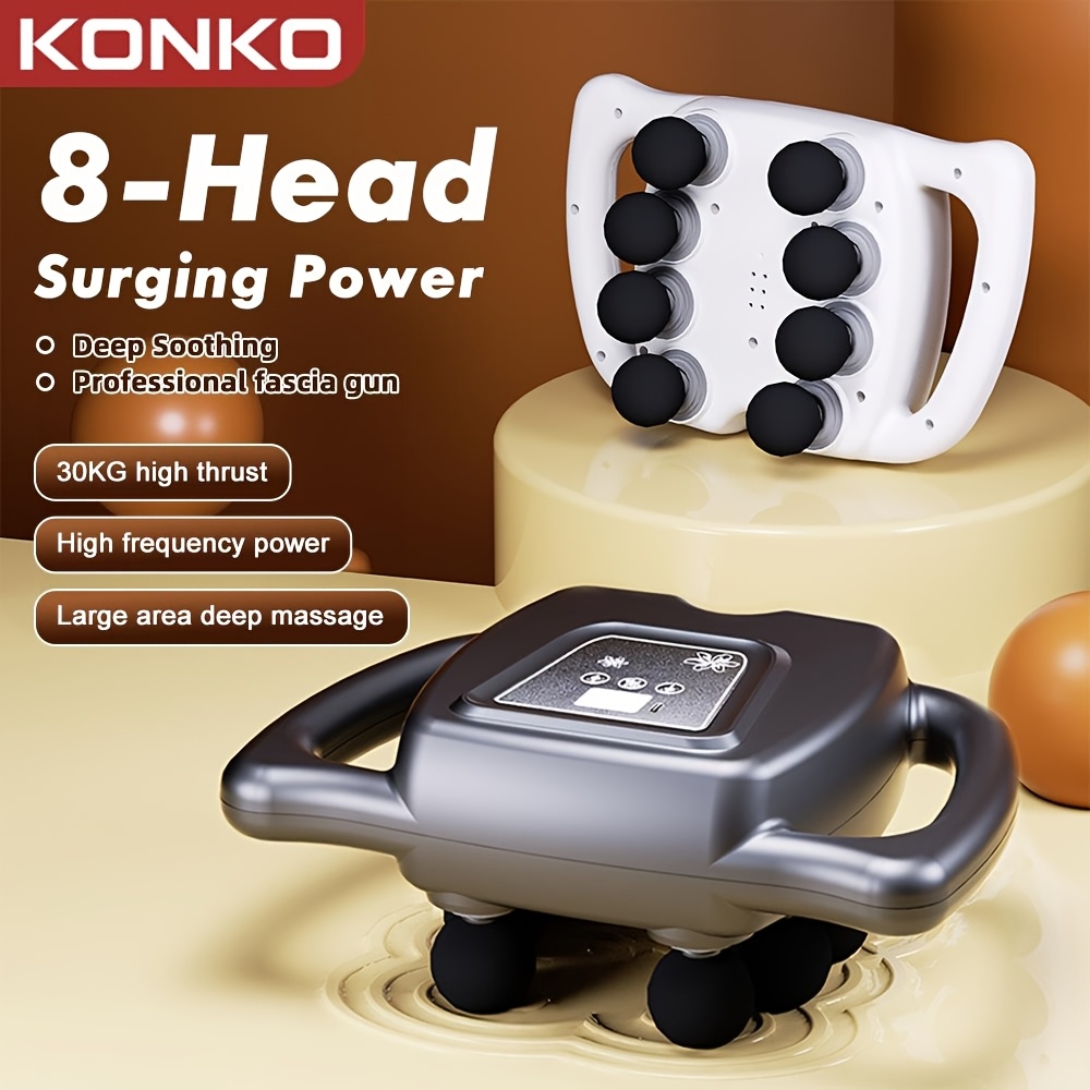 TEMU 8 Heads Massage Guns Muscle Massager Guns High Frequency Back Waist Massage Machine Body Shoulder Professional Fascia Guns Electronic