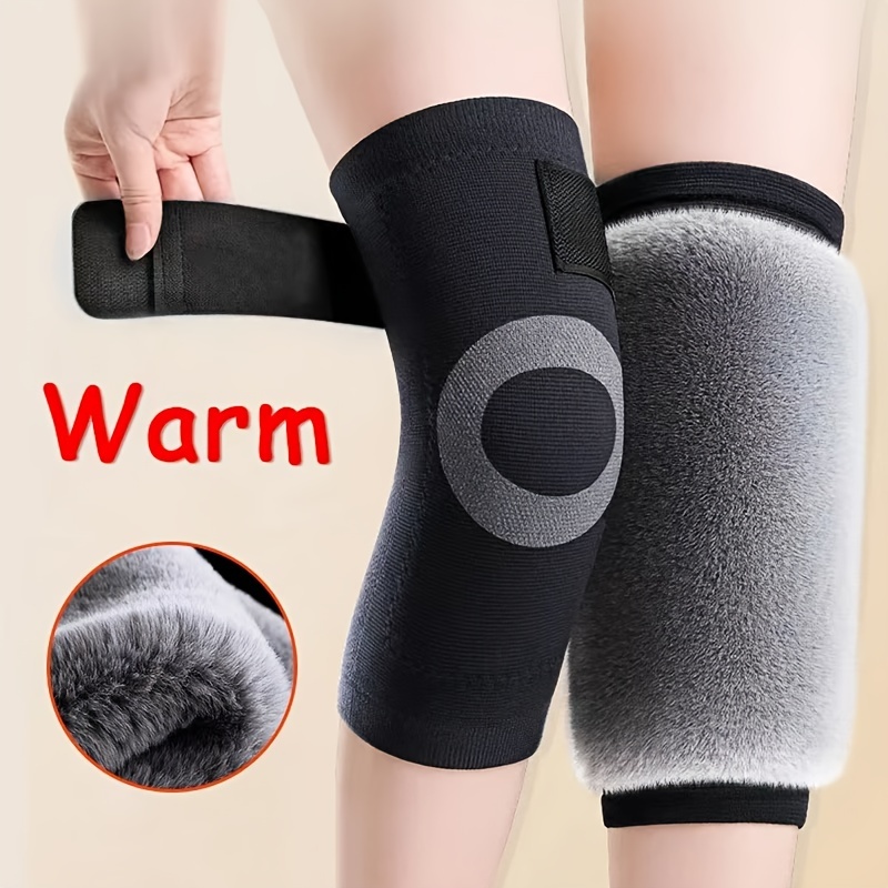 

Warm Knee Pads For Elderly, Non-slip Fleece Lined Leg Warmers With Band For Winter Outdoor Sports And Cycling - Hand Wash Only