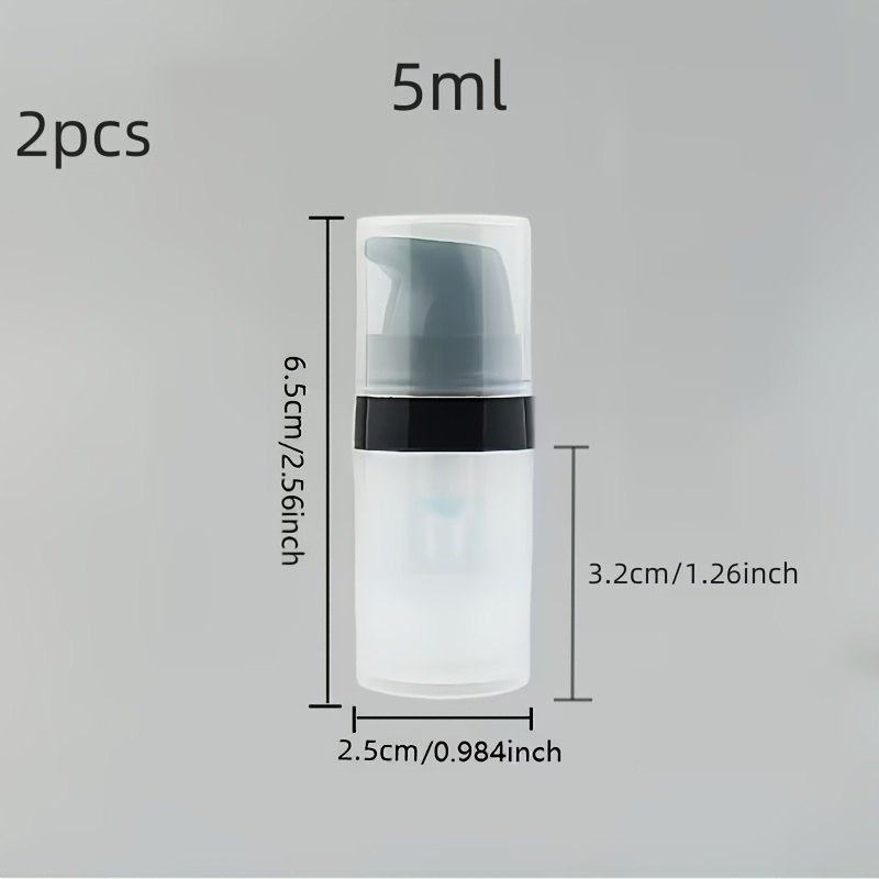 TEMU 2pcs Set Of 5ml -top Vacuum Bottles - Essential Travel-size Containers For Lotions, Foundation, And Other Cosmetics