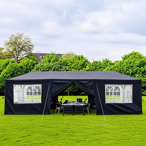 10x30 10x20 outdoor party tent with 8 6 removable waterproof canopy patio wedding gazebo black