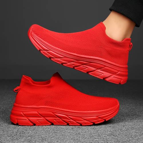 mens casual sneakers comfortable and breathable slip on sock shoes