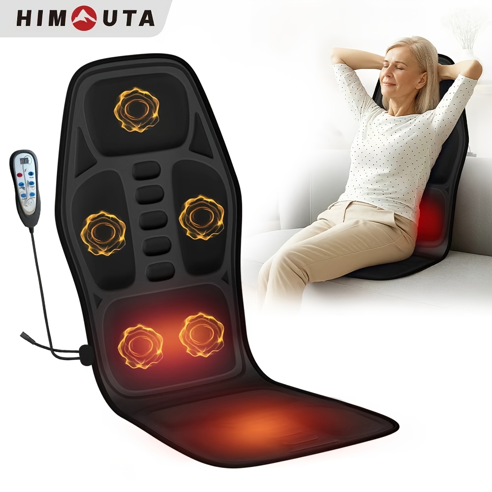 Image of Heating Massage Seat Cushion With Adjustable Lumbar Support And 5 Massage , Back Massage Chair Cushion For Men And Women Home Office Use, Non-woven Fabric Material (lvd Adapter)