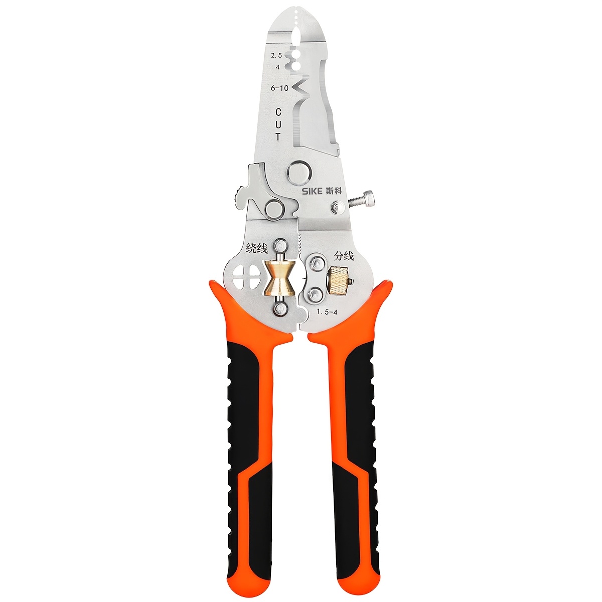 1pc Wire Stripper, Electrician Stripper Can Strip Thick Cable Crimping Pliers, Stripping/splitting/winding/shaving/cutting/crimping/skinning/twisting Cable Cutter