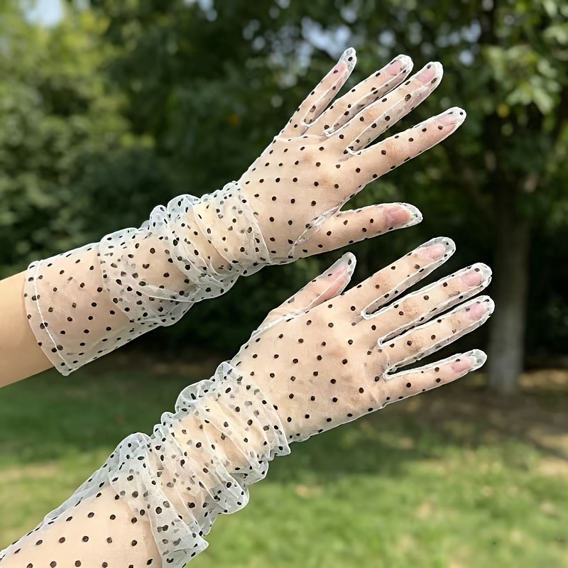 Tulle Long Gloves, Elegant Sheer Mesh