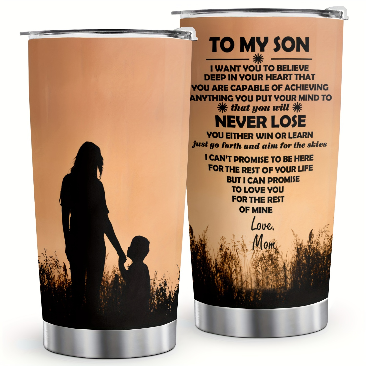 

1pc Stainless Steel Travel Coffee Cup - Perfect Birthday Gift For Son, 20oz Insulated Tumbler For Hot And Cold Drinks