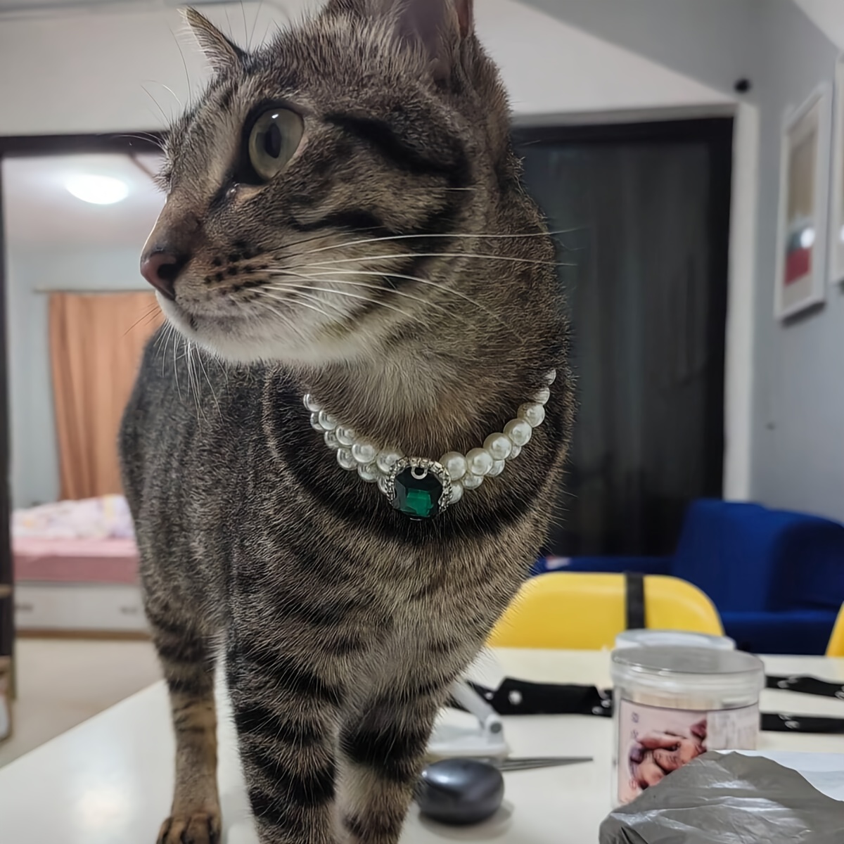 1pc vintage abs pet necklace gemstone accents elegant Temu