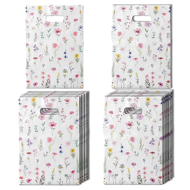 Cute Floral Gift Bags, Small Gift Packaging Tote Bags