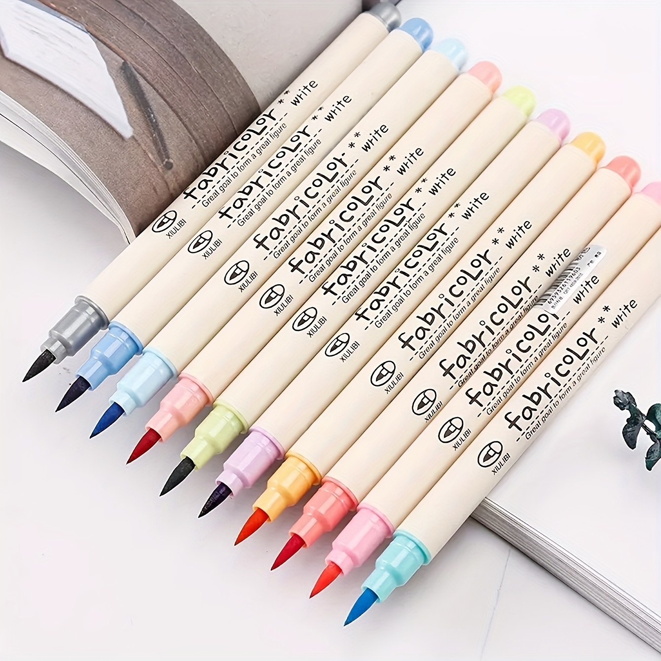 

10-piece Soft Tip Brush Pen Set In 10 Vibrant Colors - Ideal For Drawing, Calligraphy & Art Projects - Professional Watercolor Pens With Snap Cap Closure