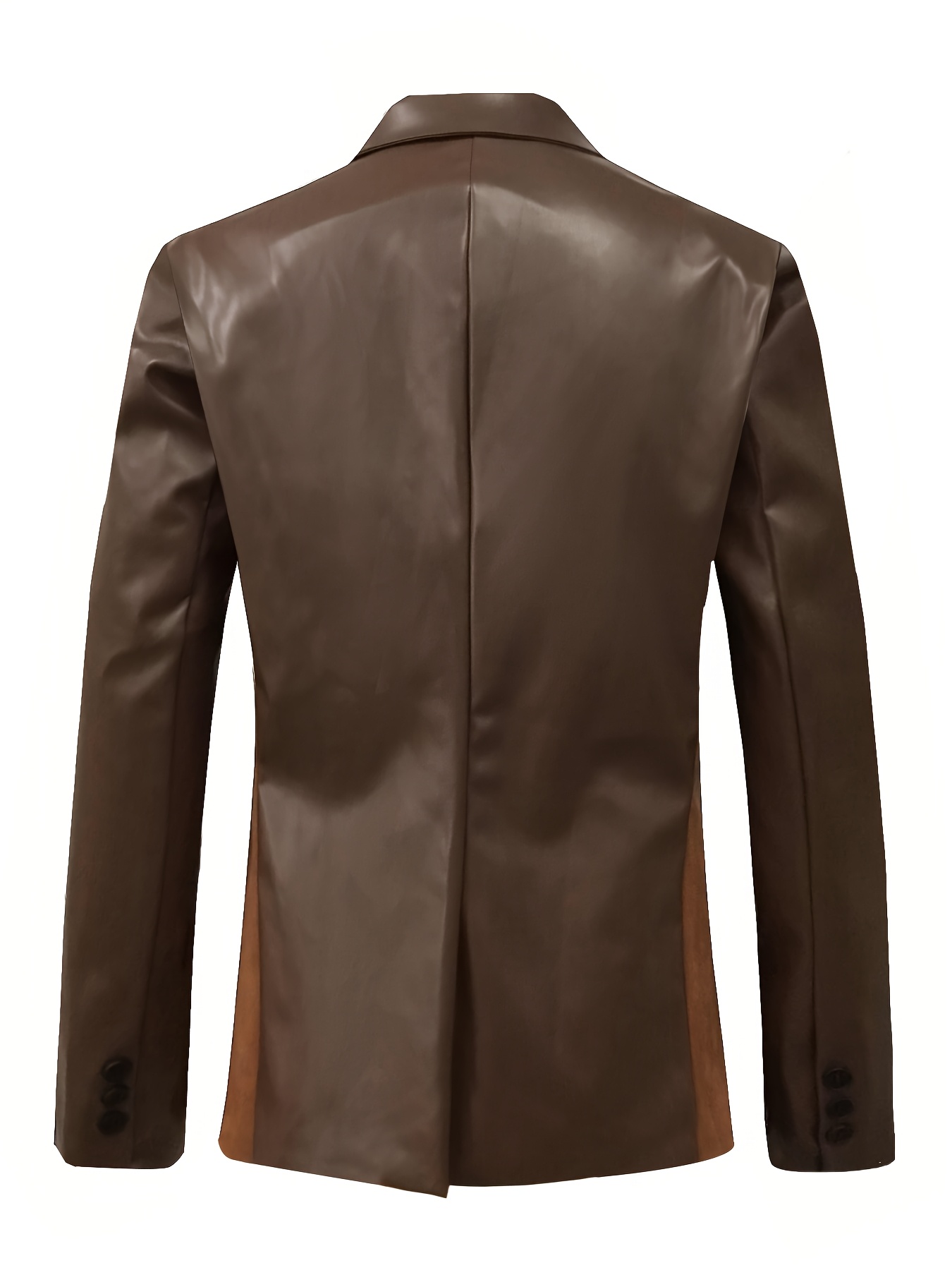 1pc Men'S Casual Polyester Blazer - 100% Polyester Lapel Blouson Jacket, Solid Color, Woven, Non-Stretch Fabric, Button Details, Regular Fit for Spring/Fall - Adult Sizes