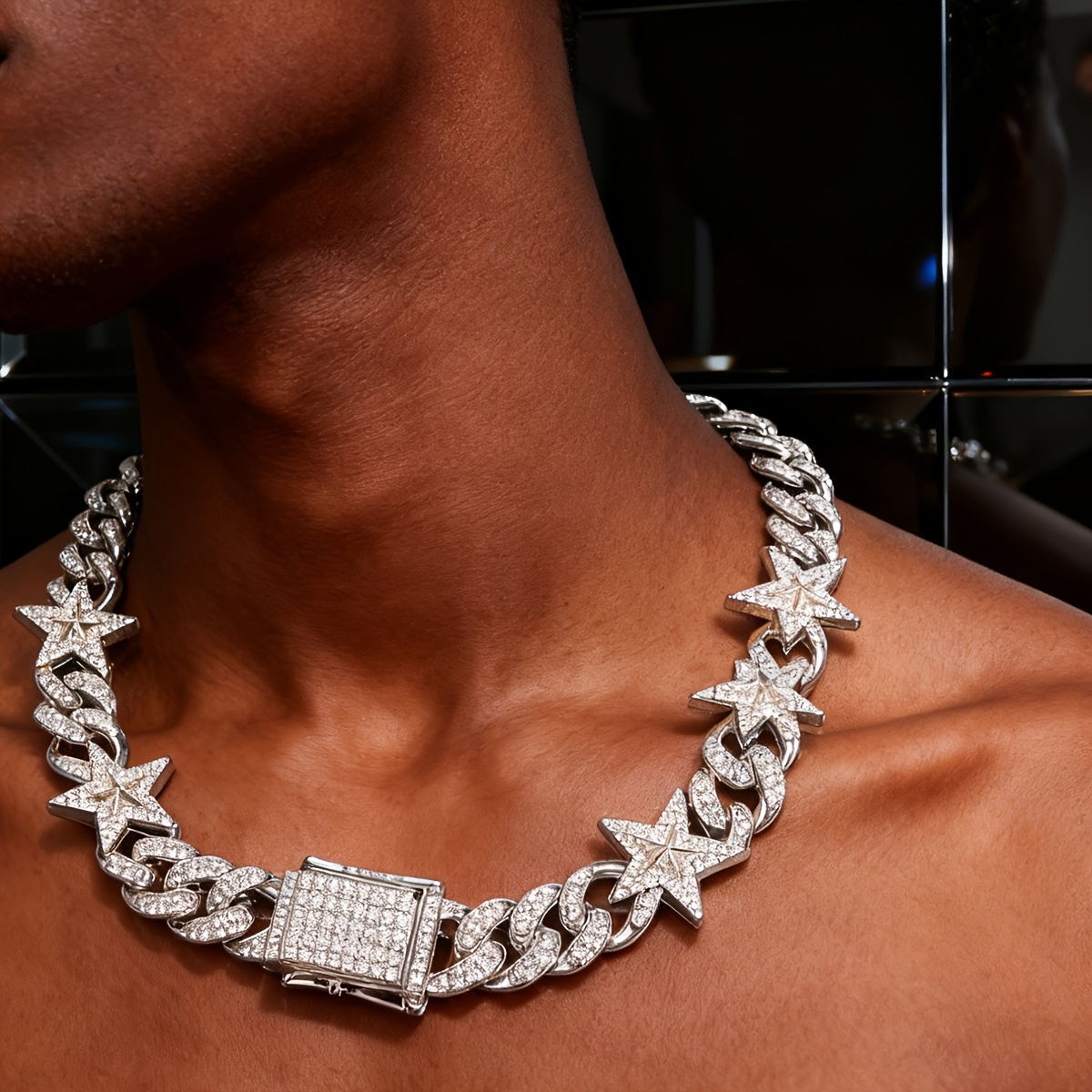 TEMU Collier Chaîne Étoile, Collier Assorti et Bracelet Étoile, Combinaison Tendance et Originale, Libre à Combinaison, Convient pour un Usage et