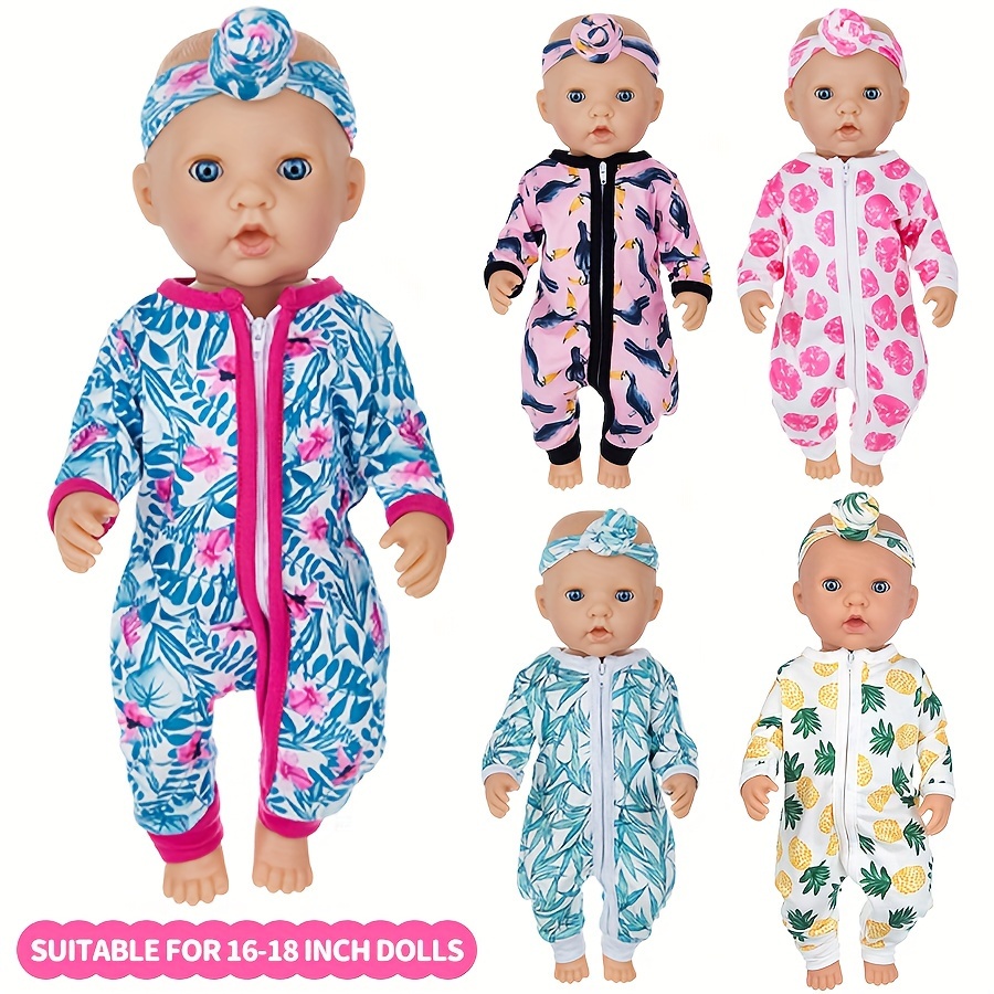 

5 Baby Doll Accessory Baby Doll Clothes And Headpieces For 18-inch Dolls, Doll Clothes And Headpiecesdoll Not Included