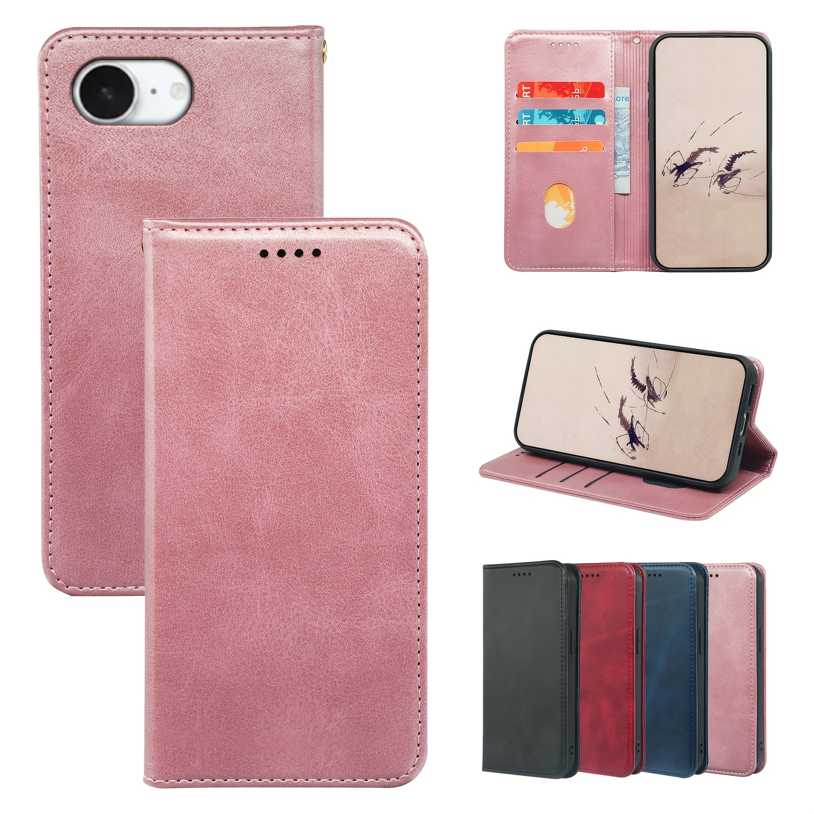 TEMU Phone Case - Flip Cover Wallet Case Designed For The For Iphone 17e, Which Fits The Device Perfectly. It Includes 3 Card Slots And Compartments