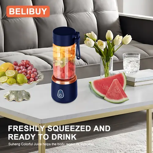portable usb powered wireless blender and juicer with strong blending motor compact electric mixer for ice cubes usb charging station operation easy ideal for home compatible with fruits vegetables ice smoothie blender portable office kitchen appliance modern kitchen gadget durable abs plastic material fruit juicer spacesaving gadget sturdy construction handheld juicer health enthusiasts