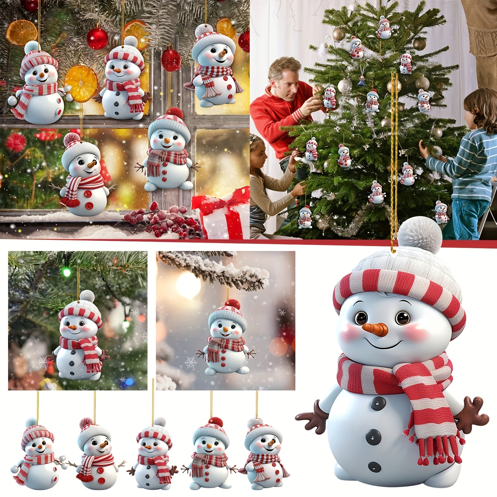 

5pcs Set Snowman Christmas Tree Ornaments - 2d For &