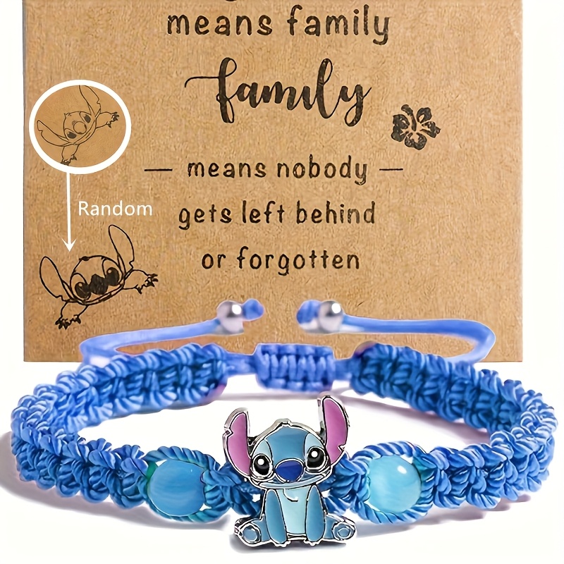 Disney'S Stitch Braided Bracelet with December Birthstone