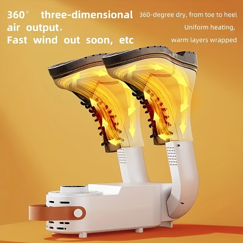 TEMU Portable Boot And Shoe Dryer With Delay Timer, Auto Off, Foldable Design, Us Plug, 110-130v - Eliminates Unpleasant Odors, Suitable For All Kinds Of Shoes
