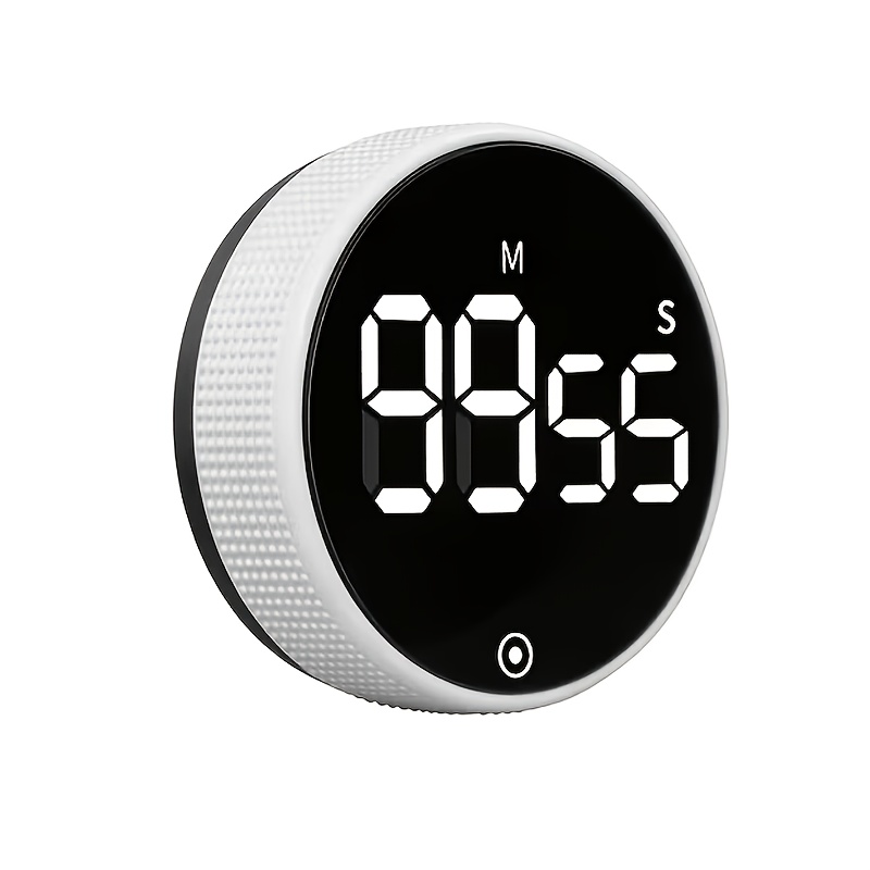 TEMU Magnetic Kitchen Timer With Large Led Digital Display, Countdown/ Visual Timer, 3-level Adjustable Volume, 3 Times (5/15/), With Alarm Function,