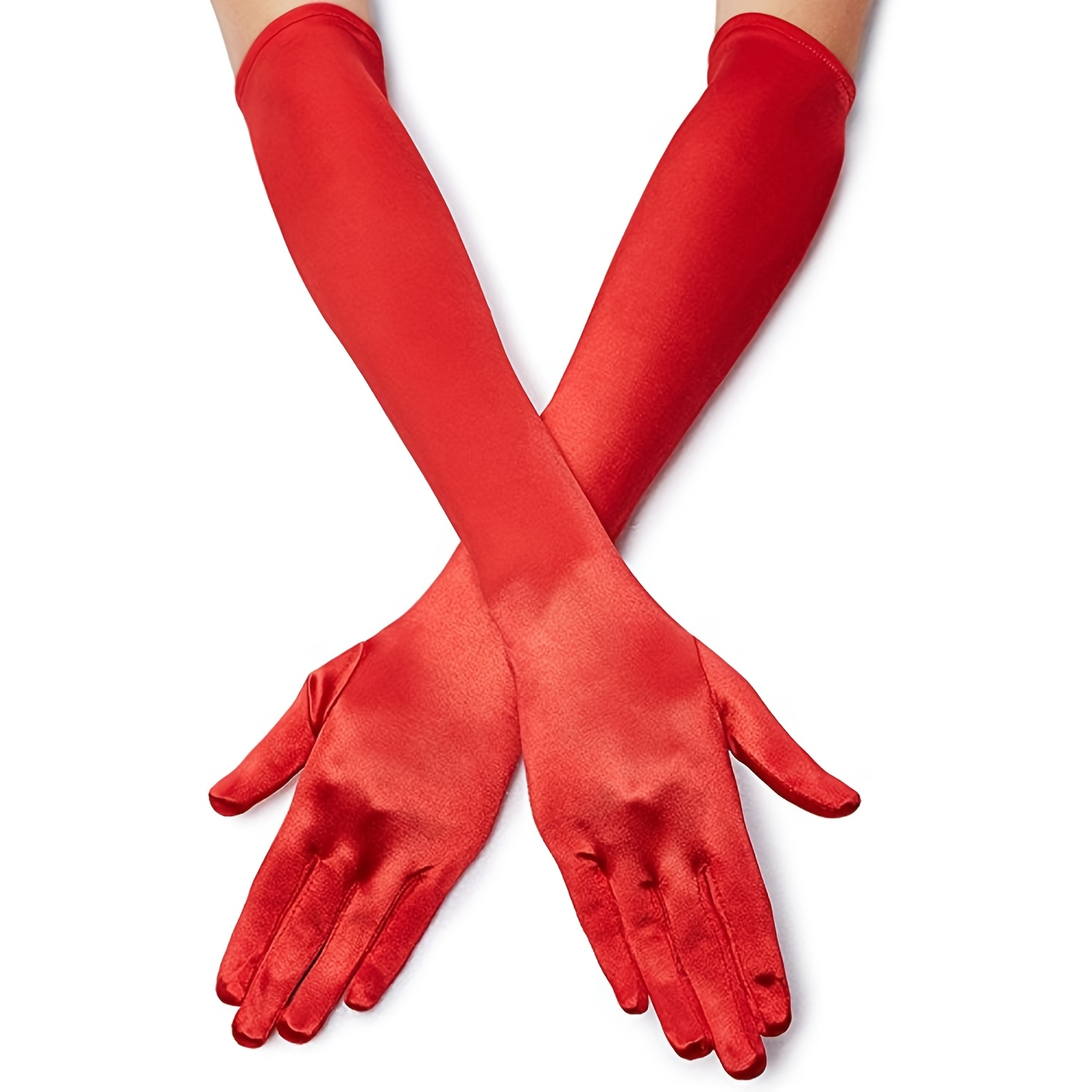 TEMU 2pcs Fashionable Long Stretch Gloves - Comfortable And Elegant, Suitable For Parties, Events, And Weddings