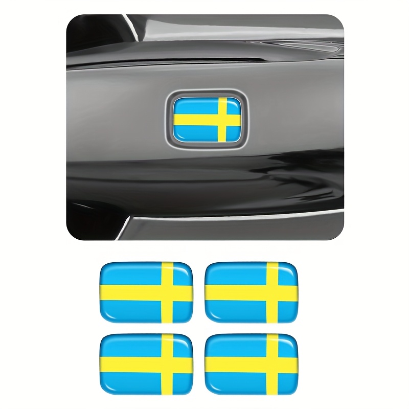 For Door Button Unlock Protection Sticker For , S90, , S60, V60, V90cc, , C40 - Door Button Protector, Handle, Keyless Entry, Swedish Flag Emblem Decorative Exterior Sticker Accessory