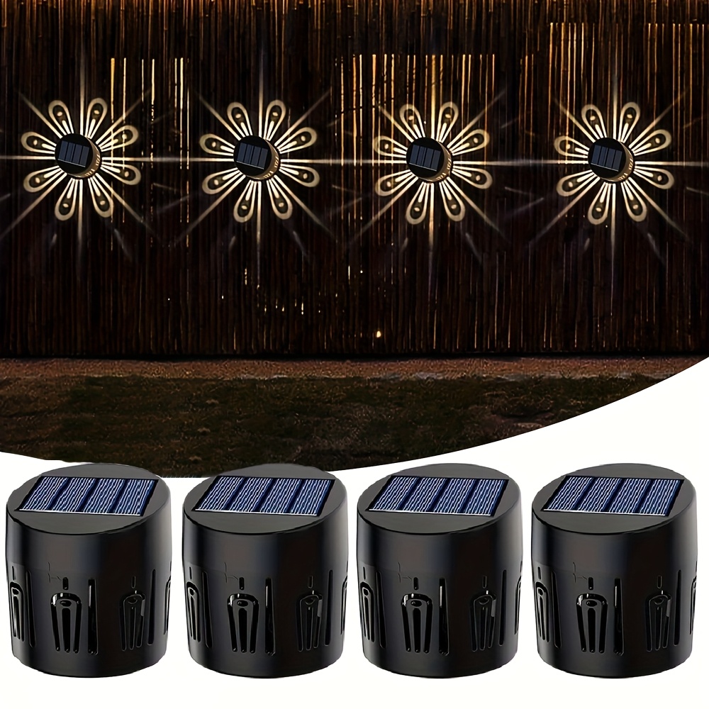 Image of Solar Post Light - Ip44, Led Outdoor Fence Deck Lamp, Auto At Dusk/dawn, , Perfect For Garden, Patio, Porch & Yard Decoration, Solar Fence Light, Lamp, Solar Panel Light, Fence Deck Lights.