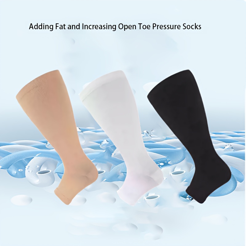 

Plus Size Open Toe, Stocking Professional Legging Sports Running Fitness Compression Elastic Socks