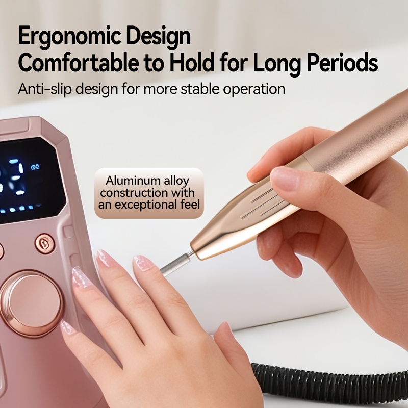 Electric Nail Art Drill with LCD Screen & 32-Level Speed Control