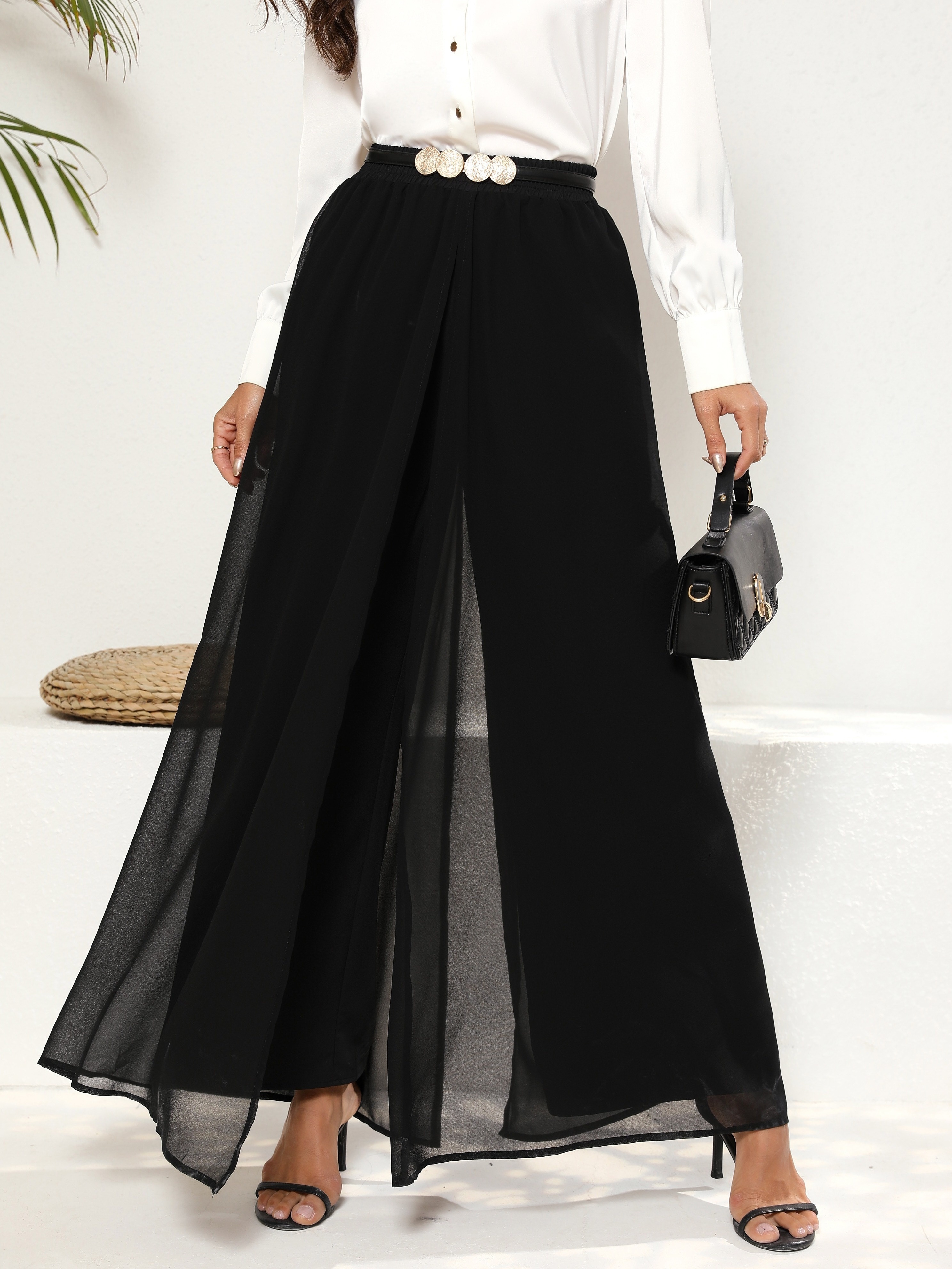 Kinple Wide Leg Palazzo Pants for Women High Elastic Floral Flowy Yoga Pants  High Waisted Casual Lounge Culottes Pants Black : : Clothing,  Shoes & Accessories
