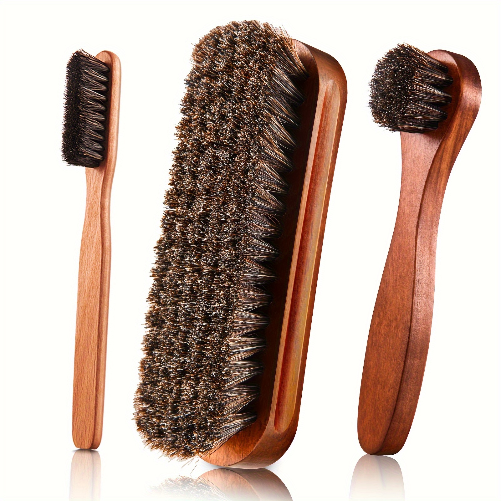 Image of Gloss Shoe Brush Kit Polishing Applicator Clean Shoe Care Brush Suede Cleaning Brush Car Interior Detail Cleaning