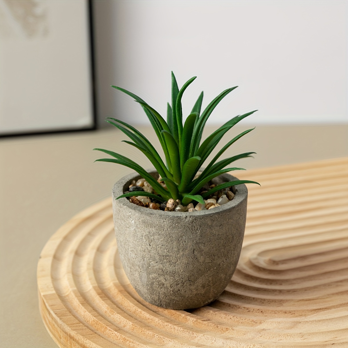 

Mini Artificial Succulent In Pot - Decor, Ideal For Bookshelves, Desks, And Mantles, Simulated , Cactus, Side Tables, Nightstands