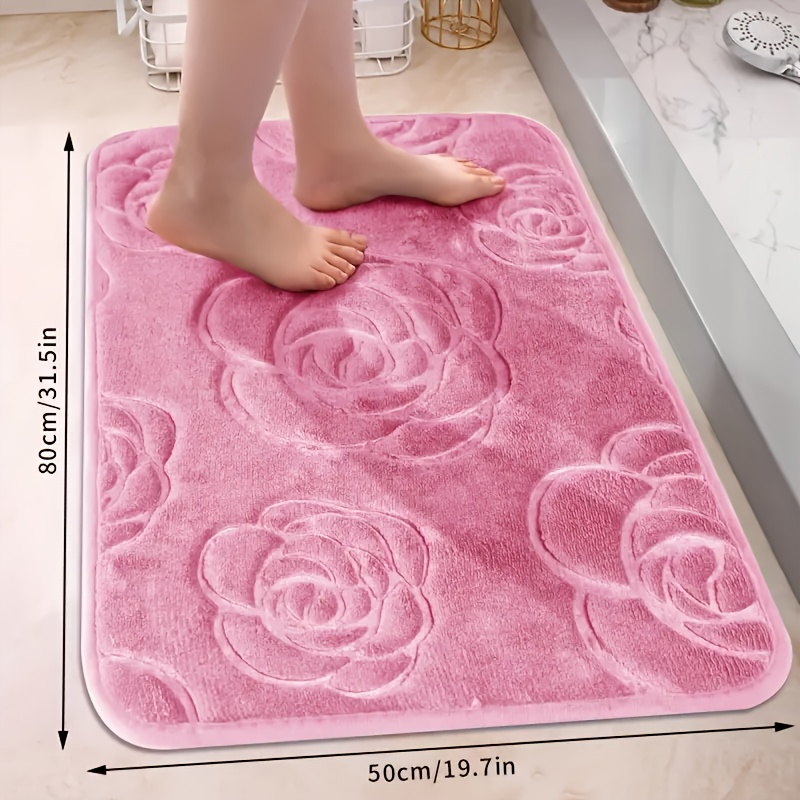 TEMU A Bathroom Floor Mat, Coral Fleece Mat, Memory Foam Bath Mat, Super Soft Non-slip Absorbent, Bathroom Additions