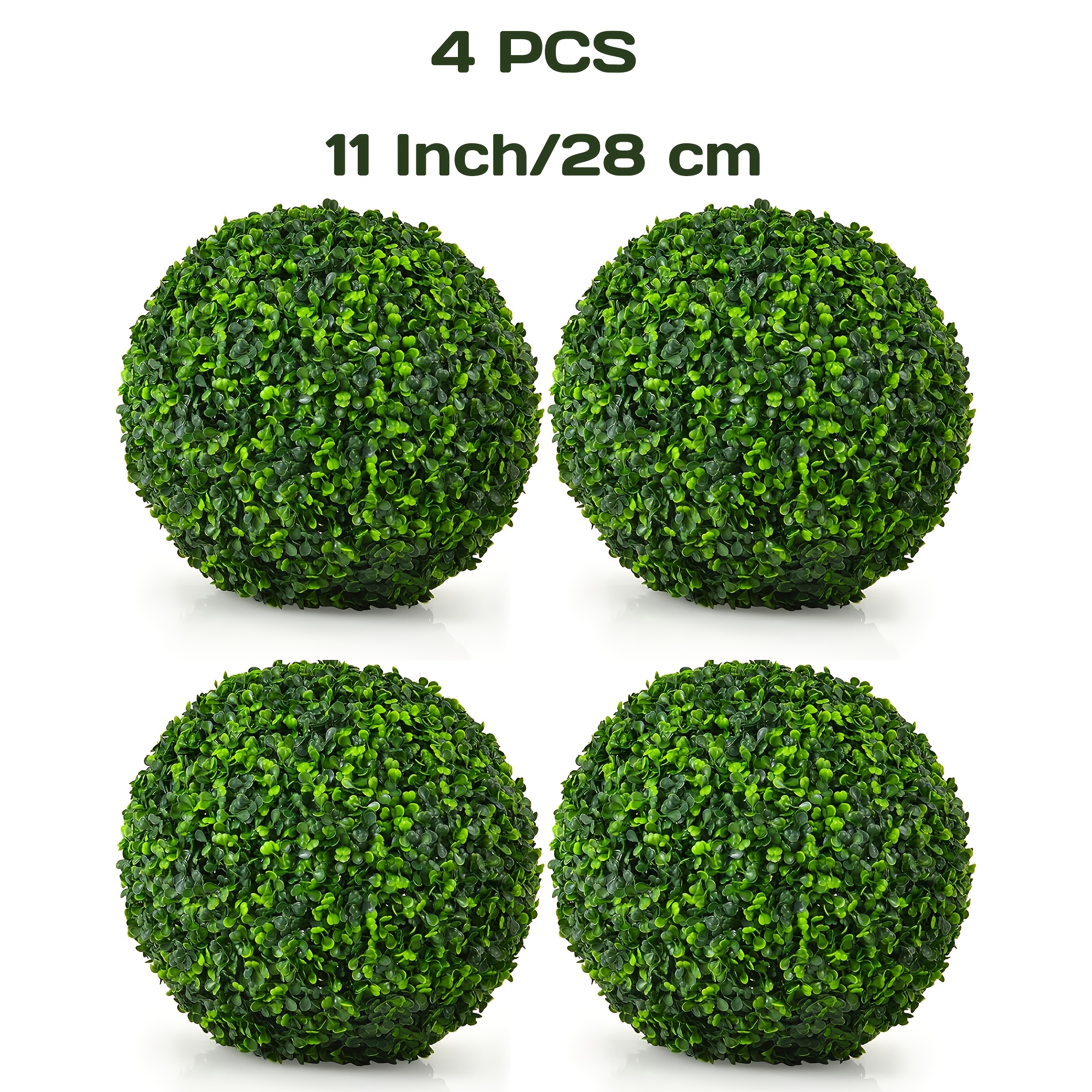 4pcs 11 Inch/28cm 4-layer Artificial Plant Topiary Ball, Boxwood Decorative Balls For Backyard Balcony Garden Wedding And Home Décor