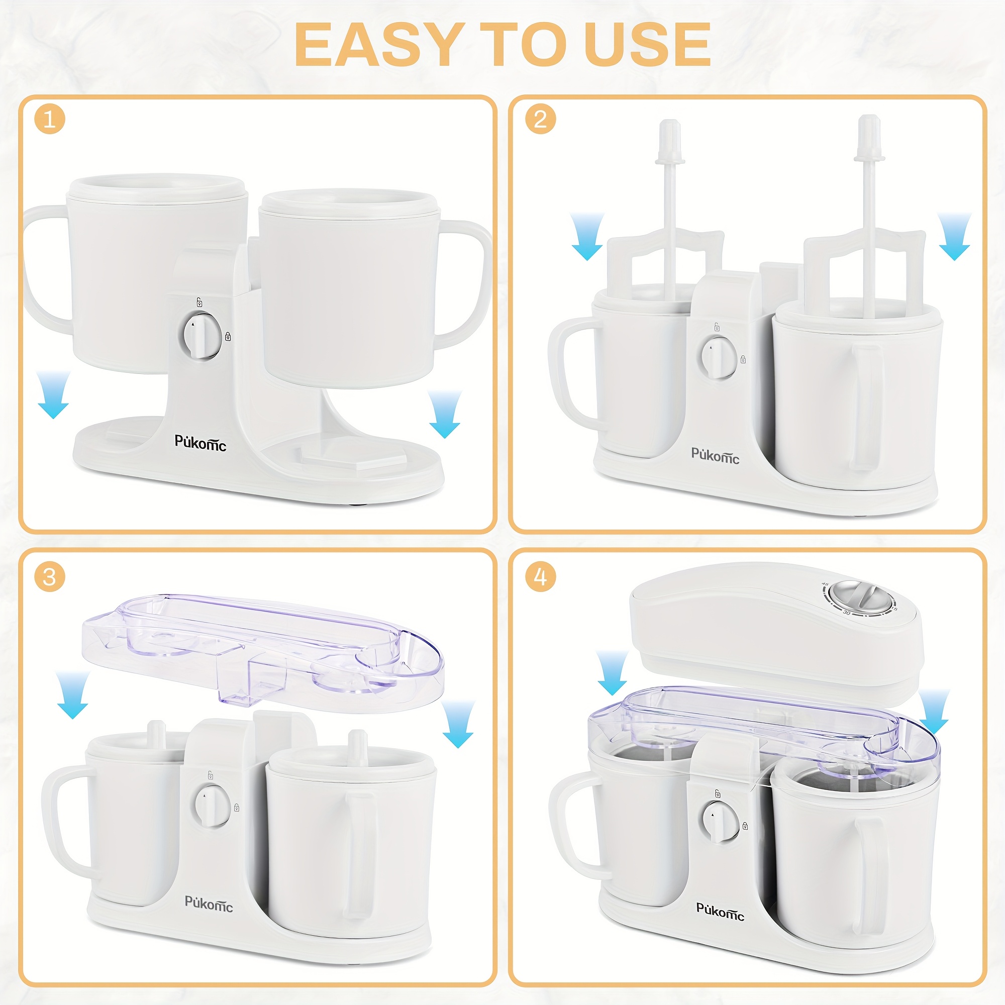 Home Ice Cream, Detachable Design for Easy Cleaning, Perfect for Making Homemade Ice Cream, Smoothies And Frozen Yogurt, 1QT, Party, Summer Essentials, Halloween And Christmas Gifts Suitable for Giving 5 Home Ice Cream, Detachable Design for Easy Cleaning, Perfect for Making Homemade Ice Cream, Smoothies And Frozen Yogurt, 1QT, Party, Summer Essentials, Halloween And Christmas Gifts Suitable for Giving - Image 5