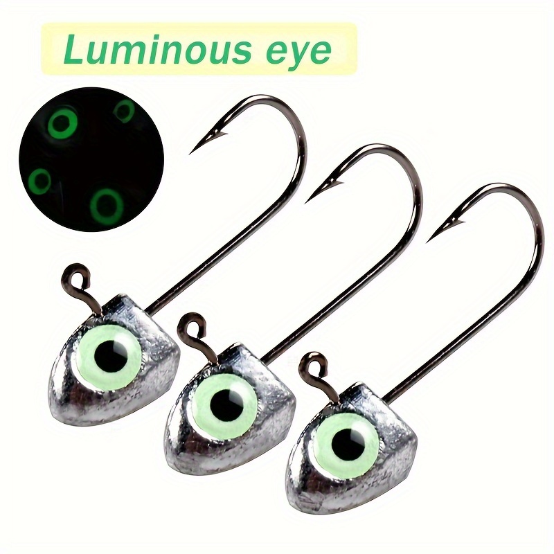 Jig Head Hook Luminous Eyeball Saltwater Jig Heads Bass - Temu