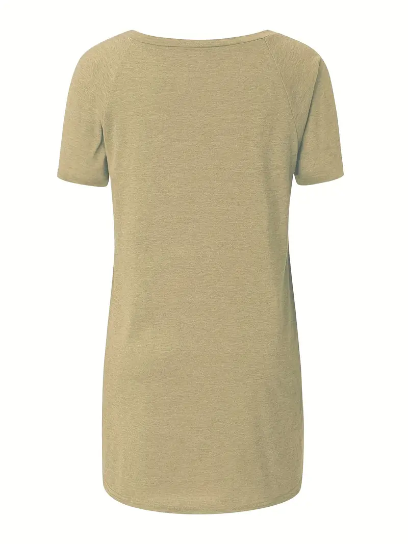solid longline t shirt crew neck short sleeve t shirt casual womens clothing Product details 37