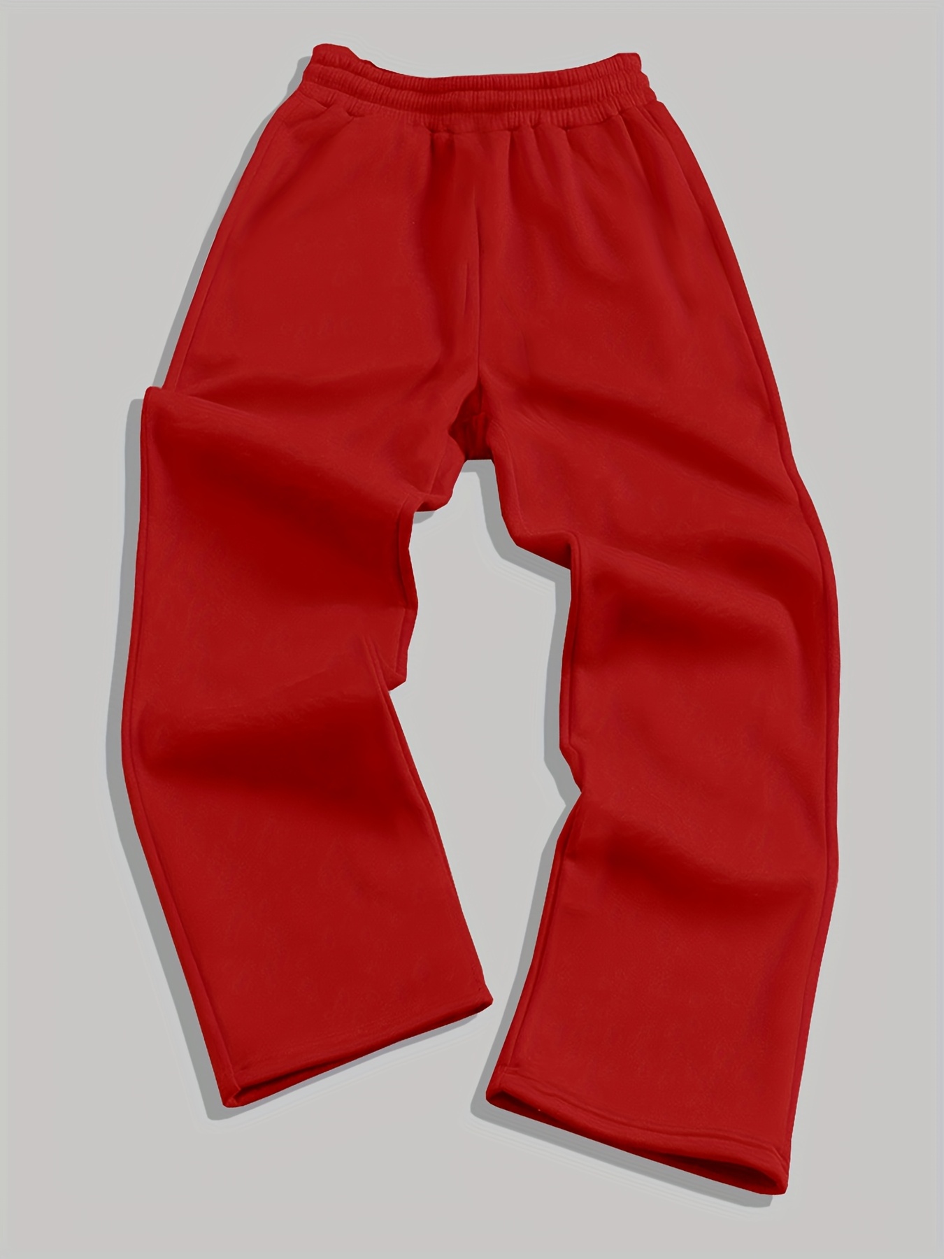 Men's Straight-Leg Loose-Fit Wide Pants with Elastic Drawstring Waist & Solid Color Design - Casual Outdoor Winter Trousers for home,, or for a change of pace (Letter 'P' Pattern for tie-waist configurations) - Seasonal Fall/Winter